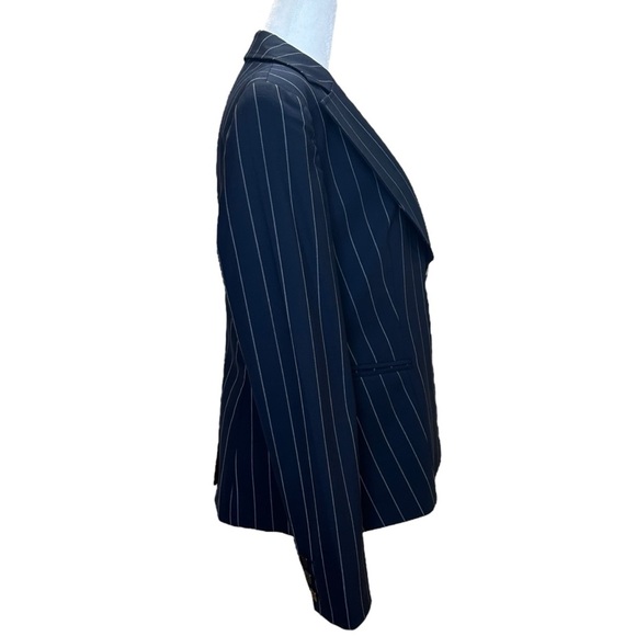 Emporio Armani - Virgin Wool Blazer Pin-Stripes, Size 14 US (SZ 48 IT) Navy Blue - Picture 6 of 16